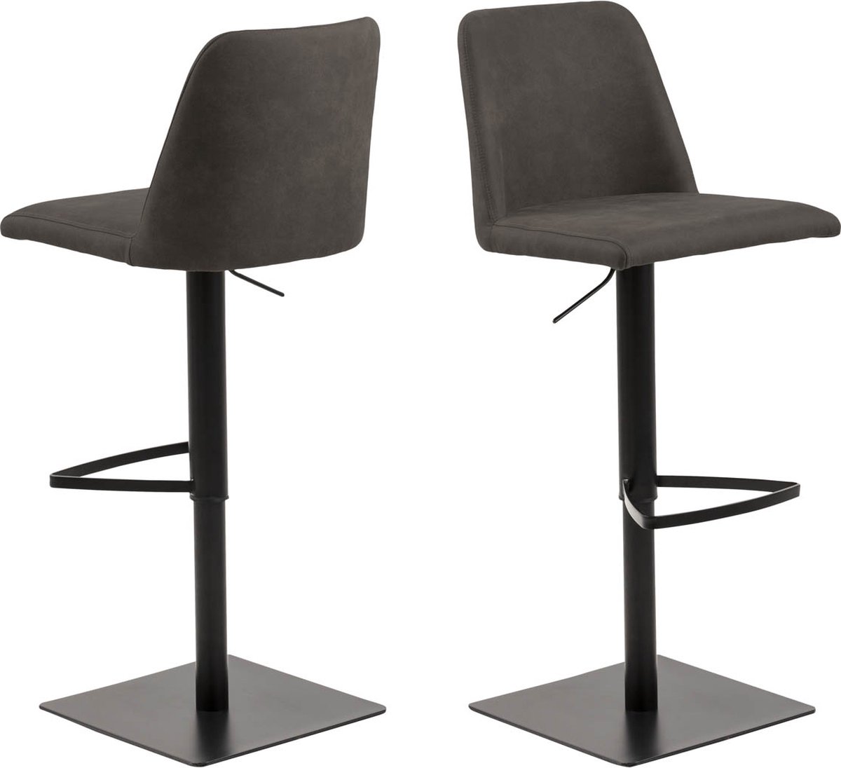 Giga Living Barkruk Asmund - Antraciet Stof - Zithoogte 78cm