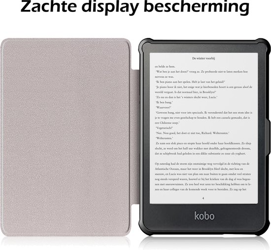 Hoesje Geschikt voor Kobo Clara HD Hoes Book Case - Hoes Geschikt voor Kobo Clara HD Hoesje Book Cover - Rood van Hoesje  — afbeelding 4
