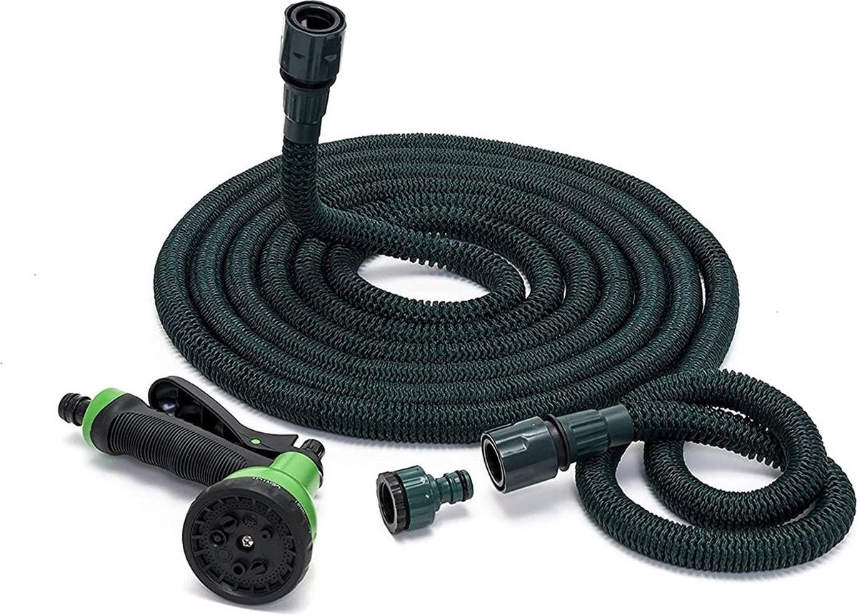 Igoods Rekbare Tuinslang 30 Meter - Tuinsproeier - Spuitpistool - Waterslang Elastisch - Tuinslang Flexibel - Tuin Besproeien - Sproeikop Met 7 Standen - Garden Hose – foto 2