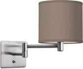 Home Sweet Home wandlamp Bling - wandlamp Swing inclusief lampenkap - lampenkap 16/16/15cm - geschikt voor E27 LED lamp - taupe