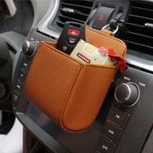 Auto Air Vent mobiele telefoon Pocket tas Pouch Box opslag organisator draagtas (bruin)