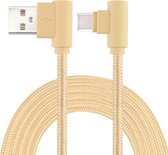 1 m USB naar USB-C / Type-C Nylon Weave Style Double Elbow Oplaadkabel, voor Galaxy S8 & S8 + / LG G6 / Huawei P10 & P10 Plus / Xiaomi Mi6 & Max 2 en andere smartphones (goud)