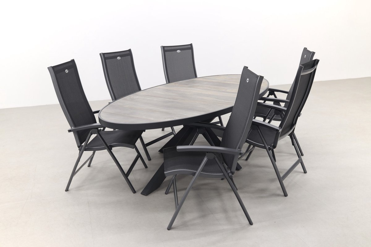 Hartman Salvatore/Silva salon de jardin ovale aspect bois 240x115 cm