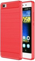 Geborstelde TPU Cover - Huawei P8 Lite - Rood