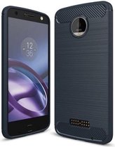 Geborstelde TPU Cover - Motorola Moto Z - Blauw