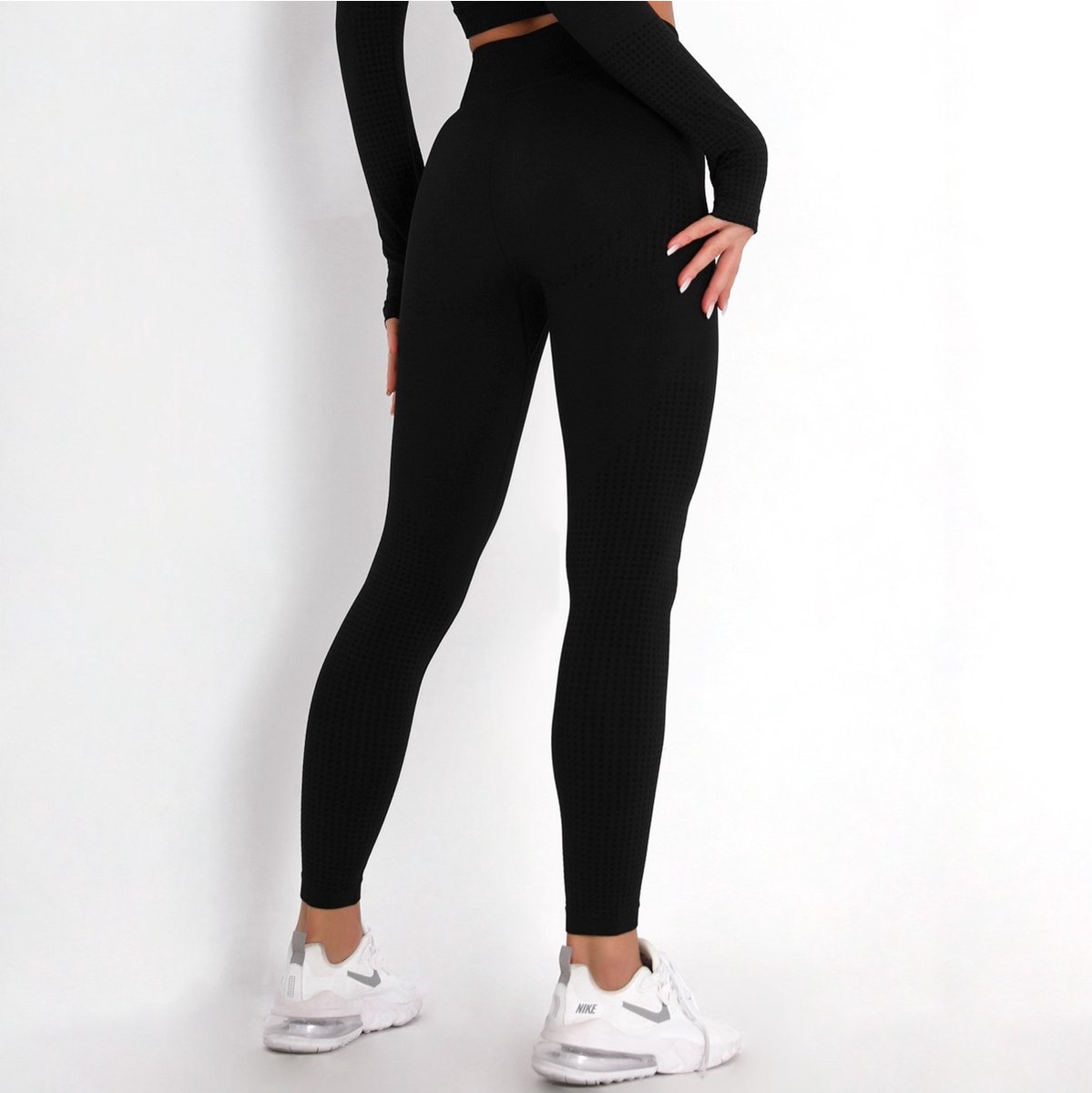 SUNMOOL - Sportlegging High Waist - Sportlegging - Dames Sportlegging - Legging - Hight Waist - Yogalegging - Sport Broek - Zwart - Maat: M