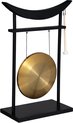 Afbeelding van het spelletje Aziatische drank gong - zwart/goud - hout/metaal - 48 x 69 cm - Drankspelletjes