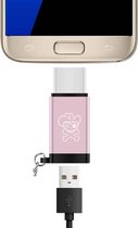 ENKAY Hoed-prins HC-12 Micro USB naar USB 3.1 / Type-C Mini-adapterkabel, met sleutelhanger (roségoud)