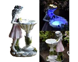 Betoverend Bloemenelfje-tuinbeeld - Zonne-energie Lamp voor een Magische Atmosfeer 17 x 12 x 29 cm