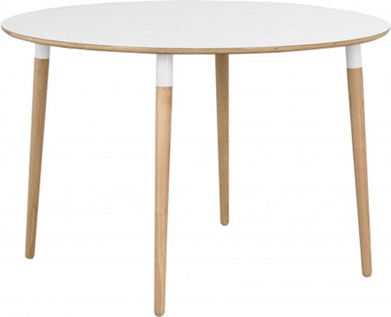 Uitvoerbaar component man Nordiq Fusion table - Ronde eettafel - Eiken poten - Ø115 x H75 cm | bol.com