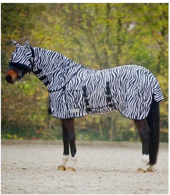 Elegantie kleding meester Waldhausen Vliegendeken Zebra - Anti insect - 175 cm Zwart Wit 125 | bol.com