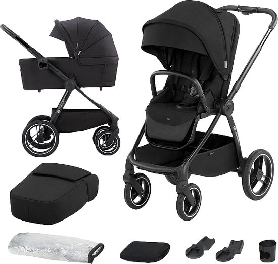 Kinderkraft NEA - Kinderwagen 2in1 tot 22 kg - Sturen met één hand - Zwart