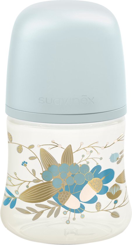 Babyflesje - Suavinex Gold Slow Flow Blauw 150ml Silicone Fles SXSGX1080156