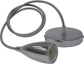 LED Hanglamp - Edysa - Industrieel - Rond - Mat Chroom Aluminium - E27