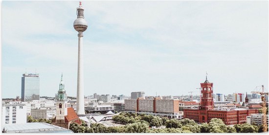 Poster (Mat) - Duitse Stad met Mooie Gebouwen - 100x50 cm Foto op Posterpapier met een Matte look