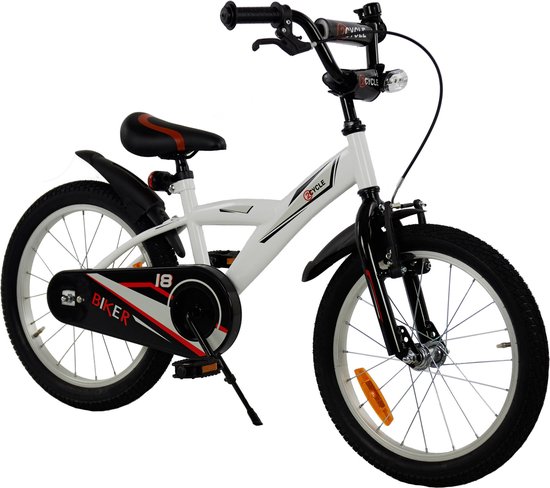 2Cycle Biker Kinderfiets - 18 inch - Wit | bol.com