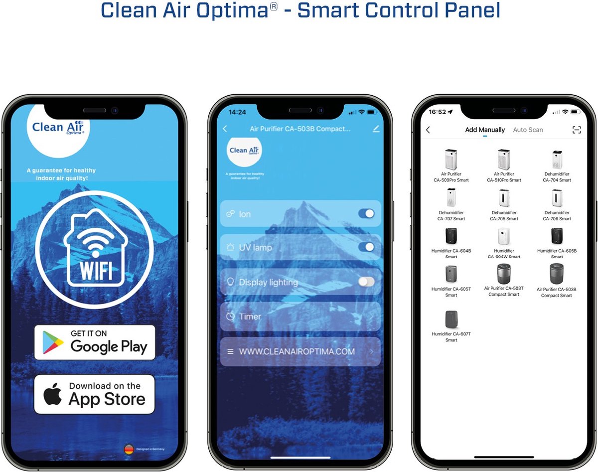 Clean Air Optima® CA-503B Compact Smart - Intelligente HEPA UV-C Ionisator Luchtreiniger - 360° Airflow - Ultrastil met sleepmode! <10dB(A)! thumbnail 6