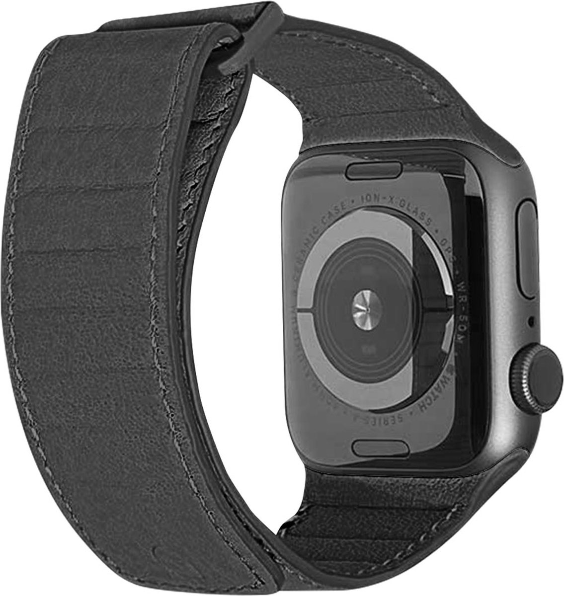 DECODED Traction Strap - Magnetische Horloge Band geschikt voor Apple Watch 6 / SE / 5 / 4 (44 mm) en Apple Watch 3 / 2 / 1 (42 mm) - Magneetsluiting - Zwart - Decoded