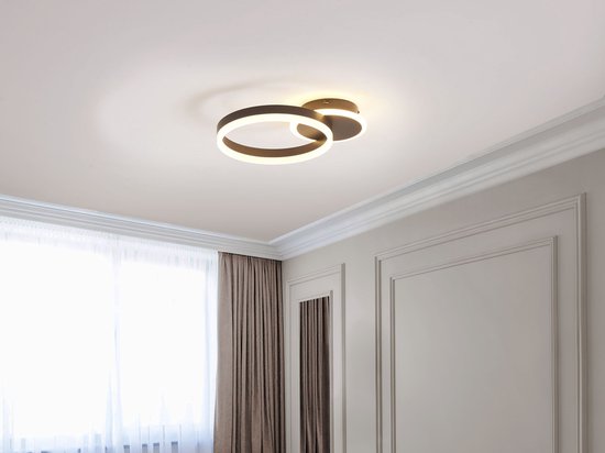 GLYDE - Plafonnier - Marron - Aluminium