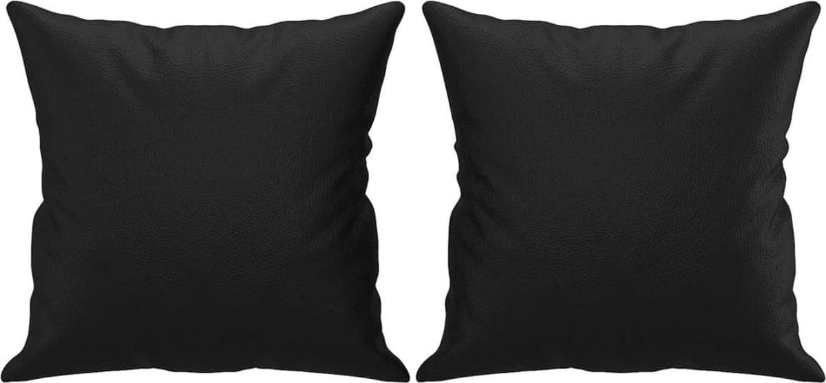 vidaXL Sierkussens - 2 - st - 40x40 - cm - kunstleer - zwart