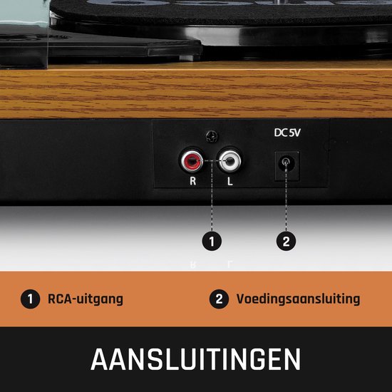 Lenco Platenspeler - Ingebouwde Speakers - Auto-stop - LS-10WD - Hout — afbeelding 4