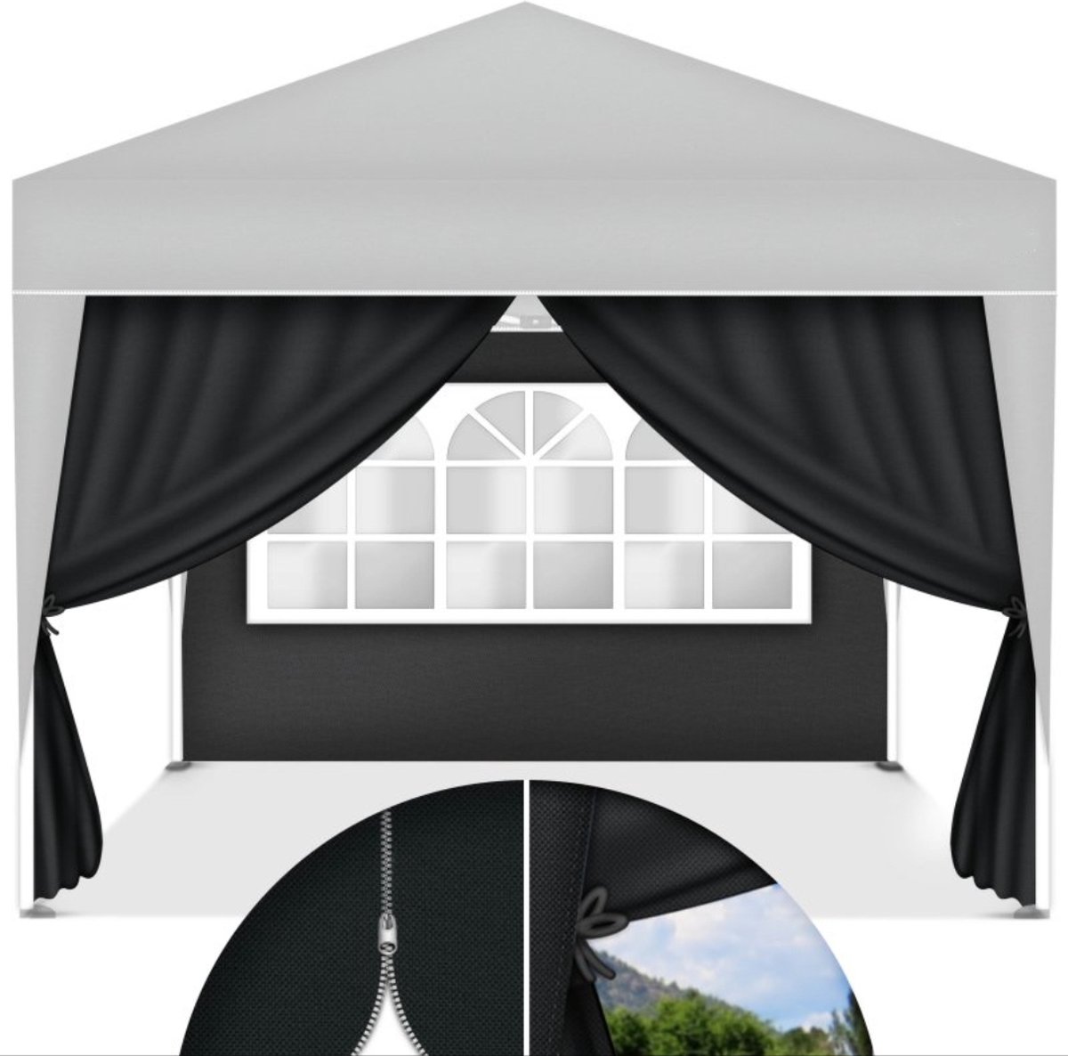 QUICK STAR 3 Seitenteile für Anbau Pergola Romana Seitenwand