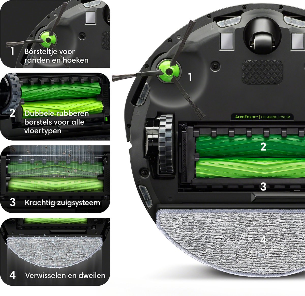 Afbeelding 2 van iRobot Roomba Combo® i8+ - Robotstofzuiger met Dweilfunctie - Zelfledigend - Ideaal voor Huisdieren - i8578