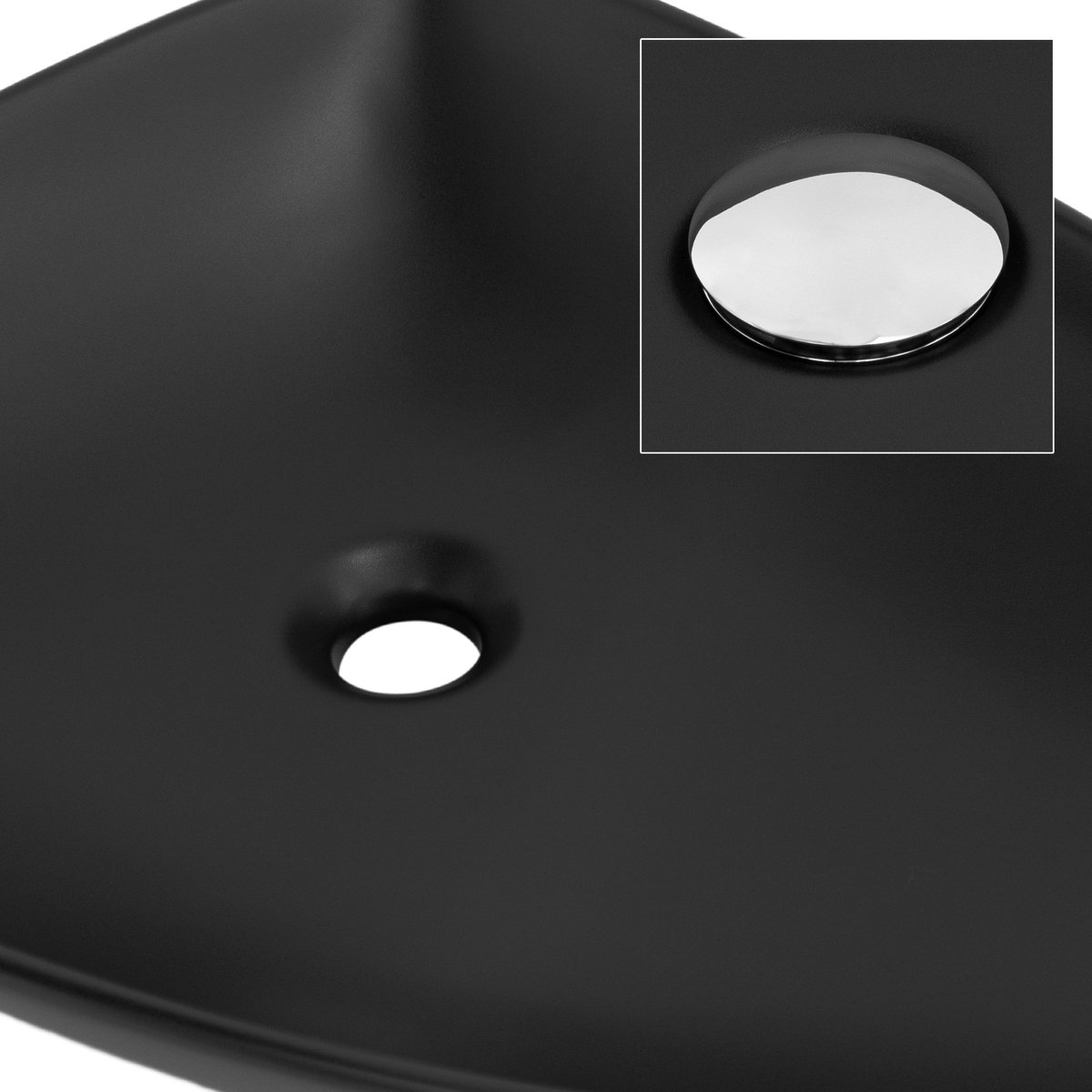 Driehoekige wastafel 69x46x13 cm zwart keramiek ML-Design