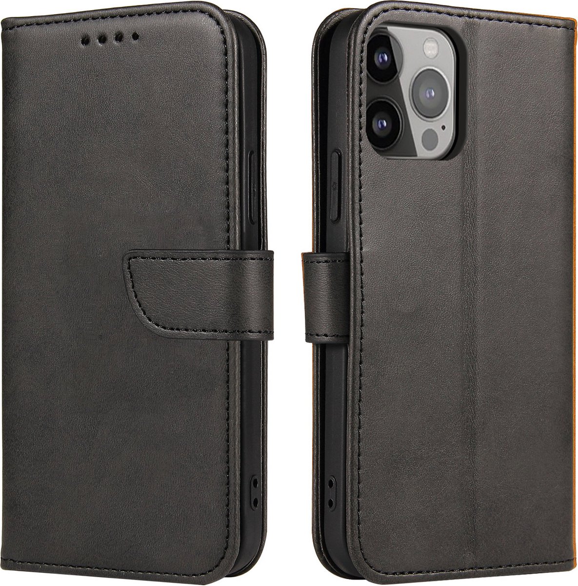 iPhone 14 hoesje boekcase wallet case magneet zwart