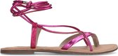 Sacha - Dames - Roze metallic leren sandalen - Maat 38
