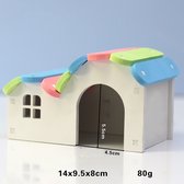 Kleine Huisdier Huis Kleine Slaap Nest Hamster Cavia Leuke Regenboog Huisje Hout Plastic Assemblage Muis Rat Accessoire