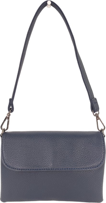 Flora&Co - klein handtasje/crossbody - korte en lange riem - donkerblauw