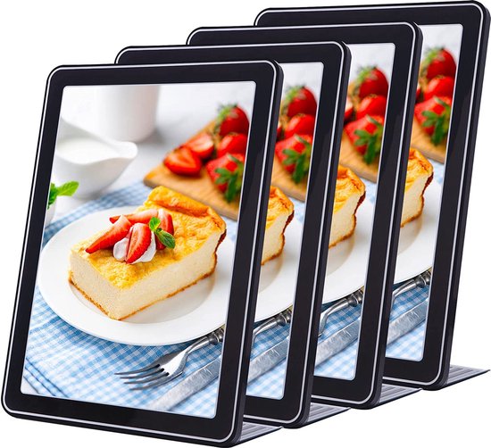 AKOLAFE Lot De 6 Présentoirs A4 En Acrylique Pour Affiches, Brochures, Menus Pour Tables, Restaurants, Magasins, Hôtels Et Plus Encore