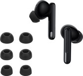 kwmobile 6x cover voor in-ear oortjes geschikt voor Oppo Enco Free2 / Enco Free 2i / Enco X - Vervangende oordopjes van siliconen in zwart - 3 maten