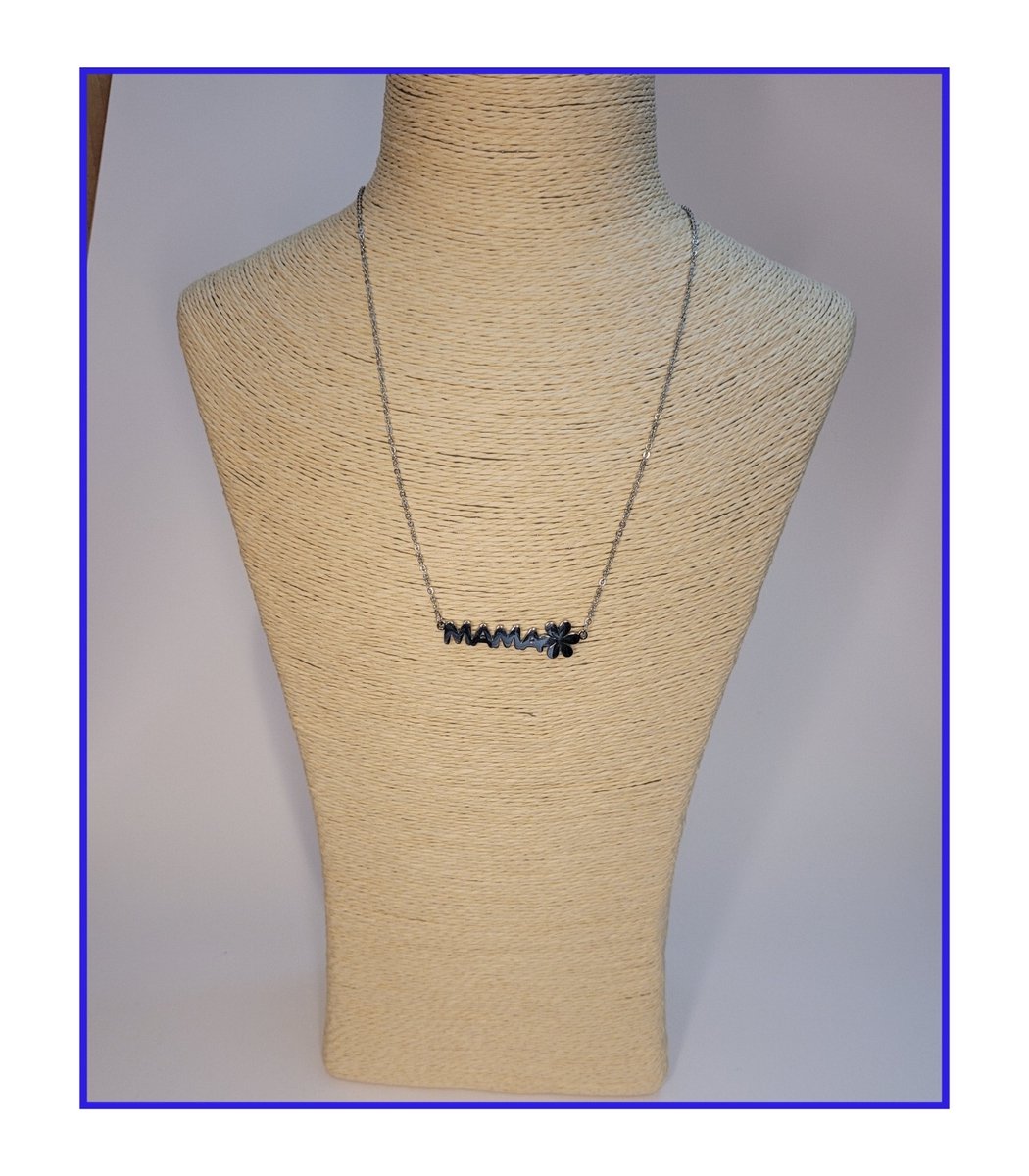 HÕBE – Mama Zilver ketting – Gerecycled Edestaal– Collier – Handgemaakte Sieraad – Accessories – Dames Ketting – Karabijnhaaksluiting – 45 cm Lengte