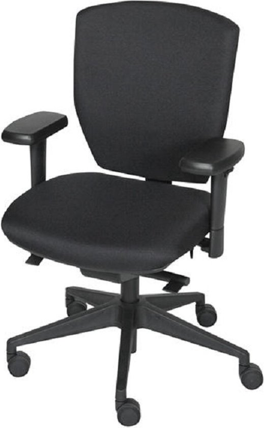 Chaise de bureau ergonomique Schaffenburg série 1813-NPR avec base noire et garantie complète de 10 ans sur toutes les pièces mobiles. Certifié NPR 1813 !