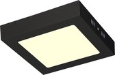 Downlight LED - 12W - Wit Chaud 3000K - Zwart Mat - Opbouw - Carré - Aluminium - 170mm
