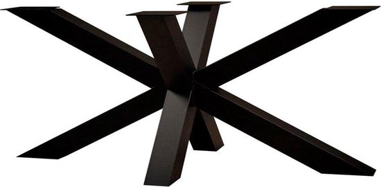 Zwarte stalen matrix tafelpoot hoogte 72 cm en breedte 180 cm (koker 8 x 8)