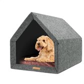 Rexproduct Hondenhuis – Hondenhuisjes voor binnen - Hondenkussen inbegrepen – Hondenhuizen voor in huis – Hondenhok - Hondenmand gemaakt van Gerecycled PETflessen - PETHome - Donkergrijs Bordeaux