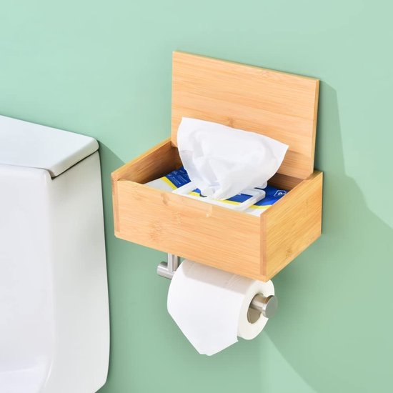 Porte-Papier Toilette Mural sans Perçage, Support Papier WC en