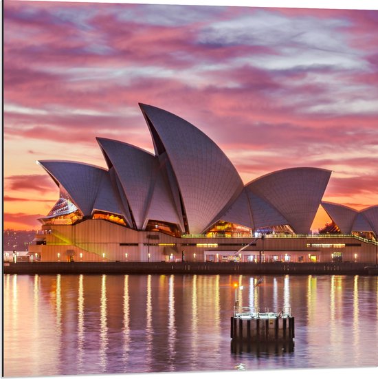 Dibond - Sydney Opera House - Australië - 80x80 cm Foto op Aluminium (Met Ophangsysteem)