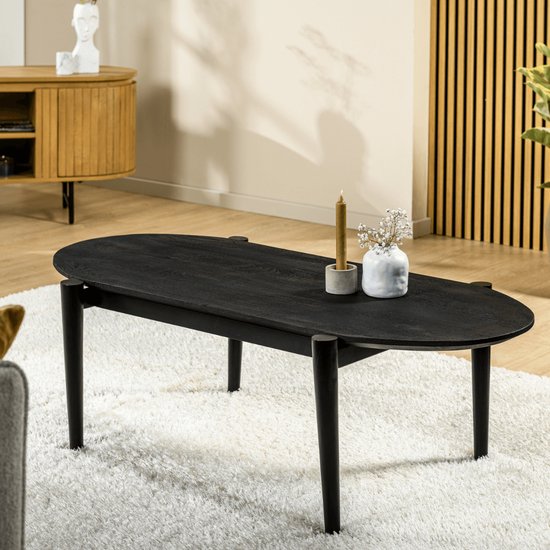 Table basse ovale Milan 120x60cm noir | bol.com