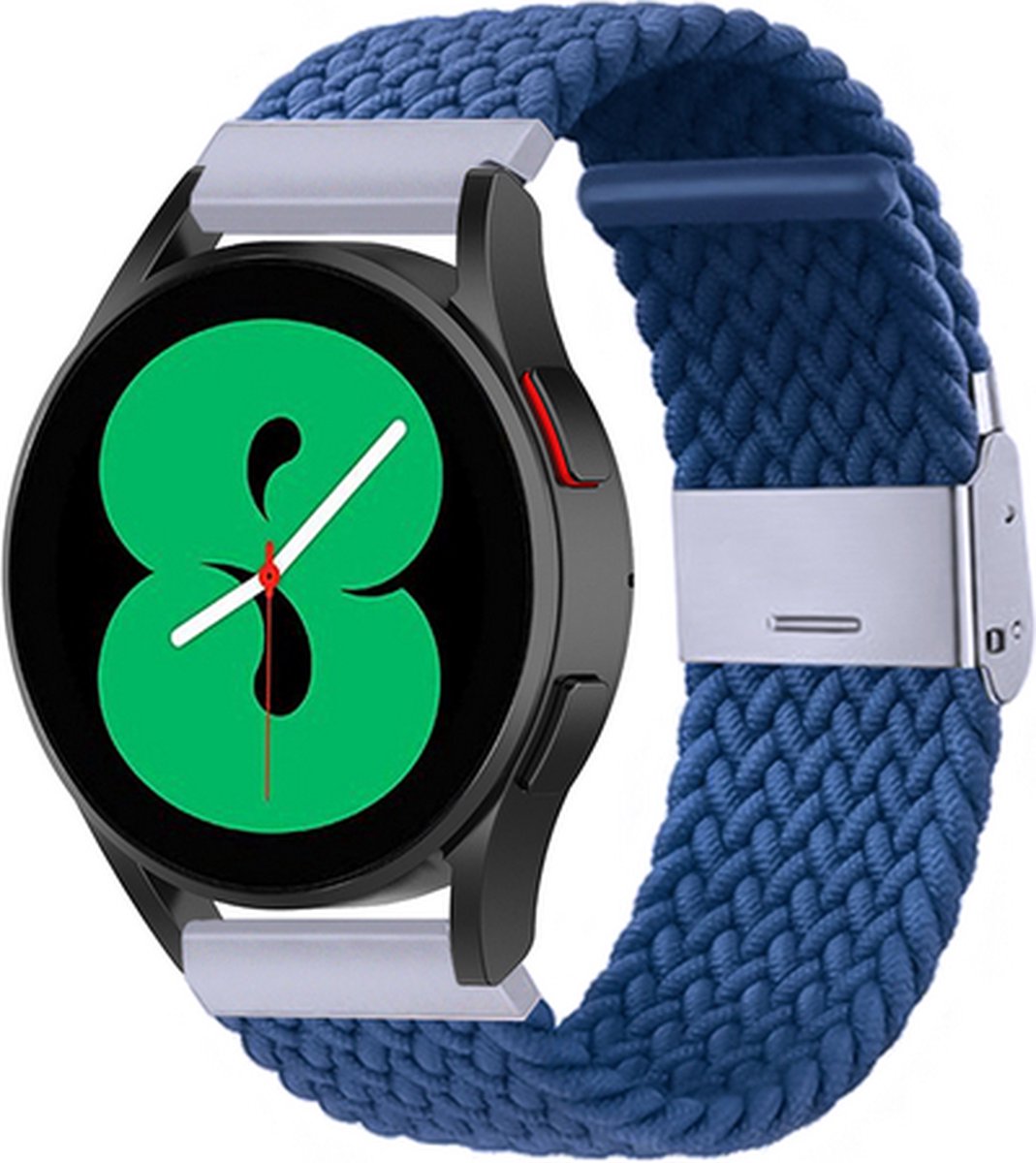 By Qubix - Geschikt voor Garmin bandje - Geschikt voor Garmin Forerunner 55 / 165 / 245 / 570 (42mm) / 645 - Braided nylon bandje - Blauw - Smartwatch bandje 20mm