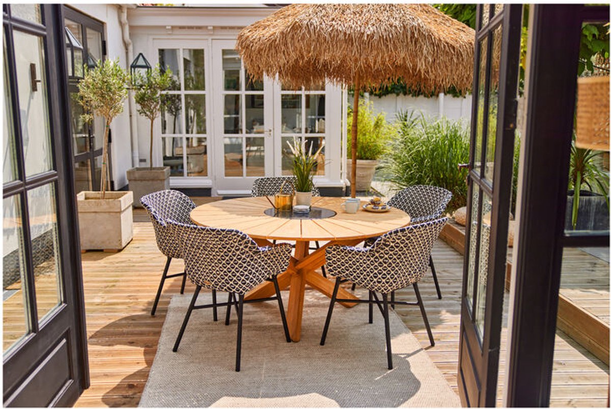 Hartman Delphine chaise de jardin dining - Noir/Blanc Wicker