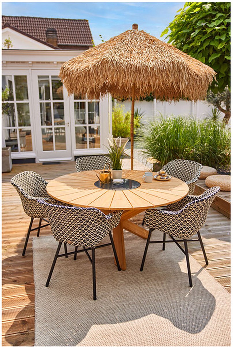 Hartman Delphine chaise de jardin dining - Noir/Blanc Wicker