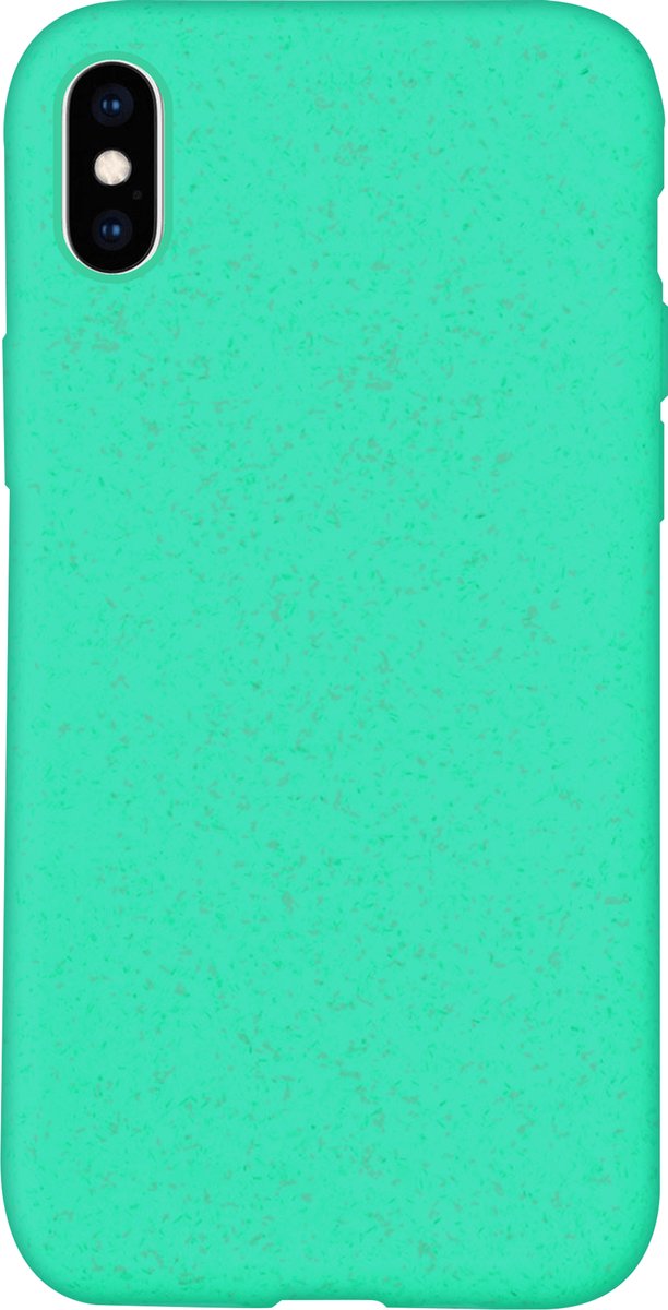 Telefoonglaasje Hoesje Geschikt voor iPhone XS - Biologisch afbreekbaar kunststof - Groen - Biologisch afbreekbaar - Beschermhoes - Case - Cover