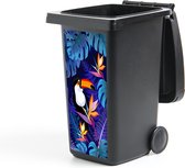 Container sticker Jungle - Toekan - Bloemen - Planten - Kinderen - Paars - Dieren - 38x80 cm - Kliko sticker