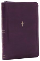 NKJV, Compact Paragraph-Style Reference Bible, Leathersoft, Purple with zipper, Red Letter, Comfort Print