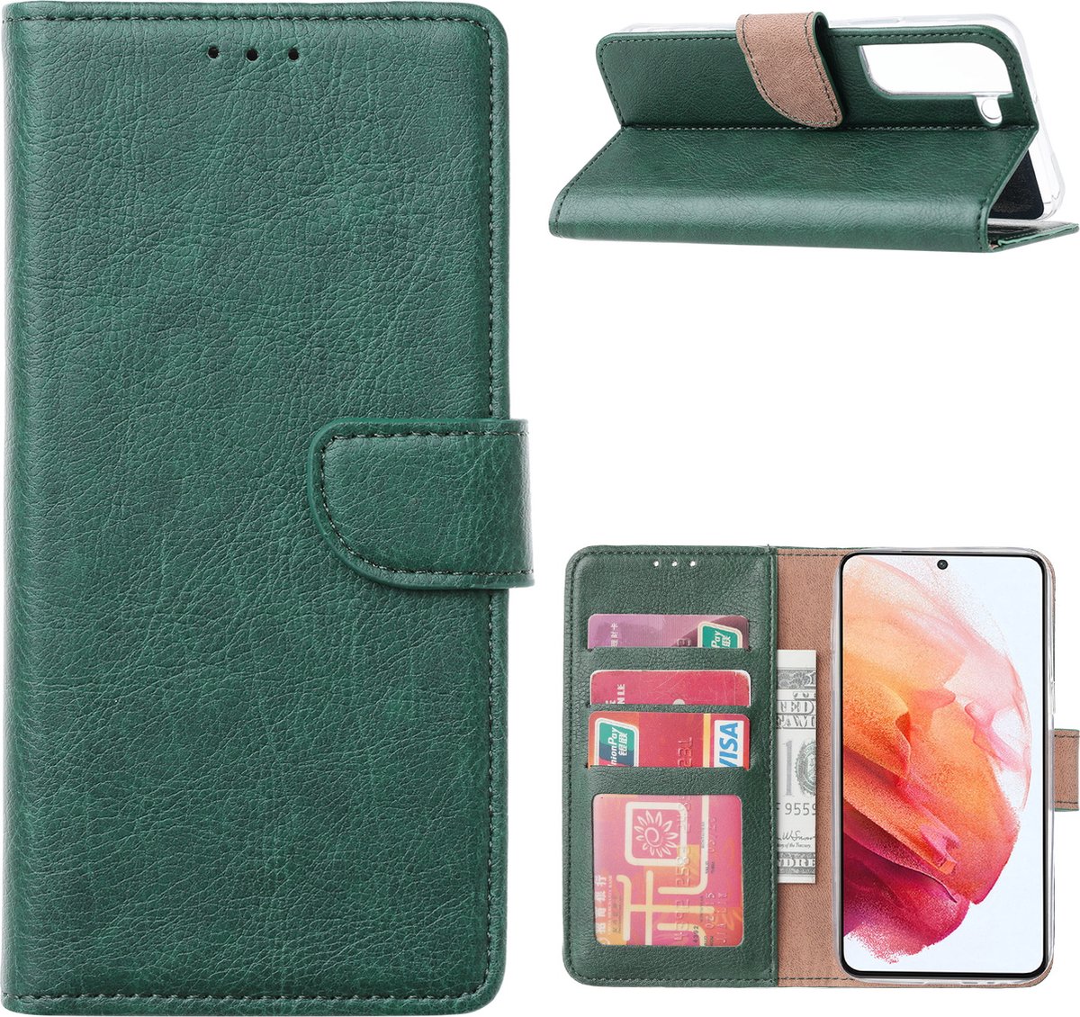 Cityhoesje-Bookcase geschikt voor Samsung S22 Plus Pasjeshouder