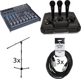 Devine MixPad 1202-FX-USB set + microfoons, kabels en statieven